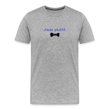 noeud papillon - T-shirt bio Premium Homme - gris chiné - Devant - Damien (186cm)