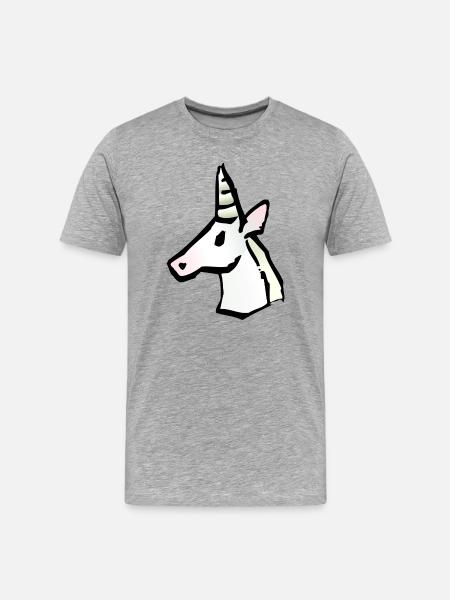 Einhorn - Männer Premium Bio T-Shirt - Grau meliert