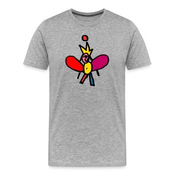 Elfenkönigin - Men's Premium Organic T-Shirt - heather grey - Front - Damien (186cm)