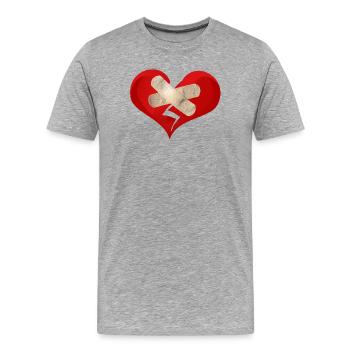 Heilender Herzverband - Männer Premium Bio T-Shirt - Grau meliert - Vorne - Damien (186cm)