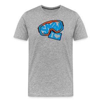 la neige - T-shirt bio Premium Homme - gris chiné - Devant - Damien (186cm)