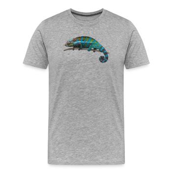 Caméléon - T-shirt bio Premium Homme - gris chiné - Devant - Damien (186cm)