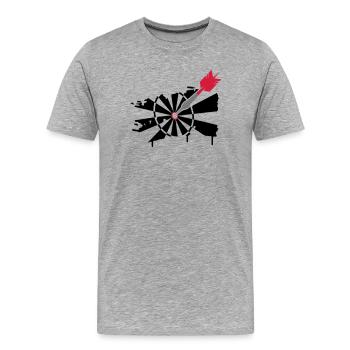 Jeu de fléchettes avec des fléchettes - T-shirt bio Premium Homme - gris chiné - Devant - Damien (186cm)