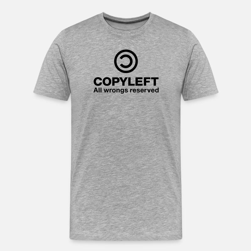 Copyleft Alle Unrecht vorbehalten - Männer Premium Bio T-Shirt - Grau meliert