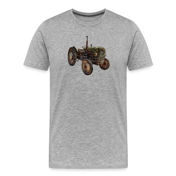 Tracteur, agriculteur, agriculteur, - T-shirt bio Premium Homme - gris chiné - Devant - Damien (186cm)