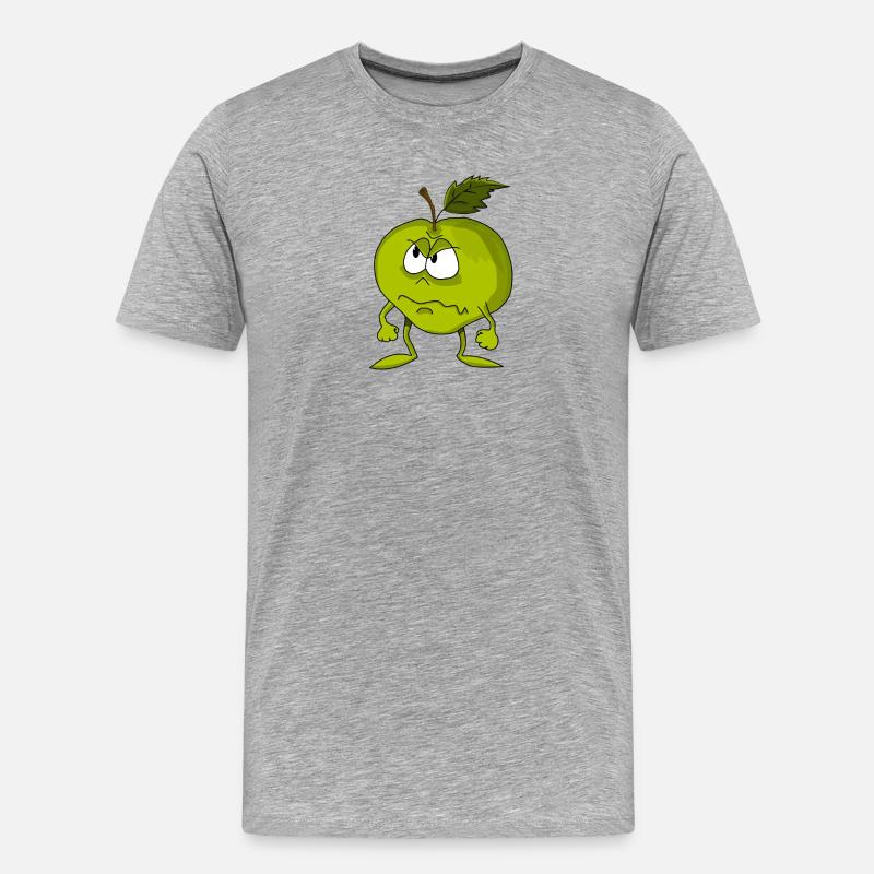 Apfel - Männer Premium Bio T-Shirt - Grau meliert