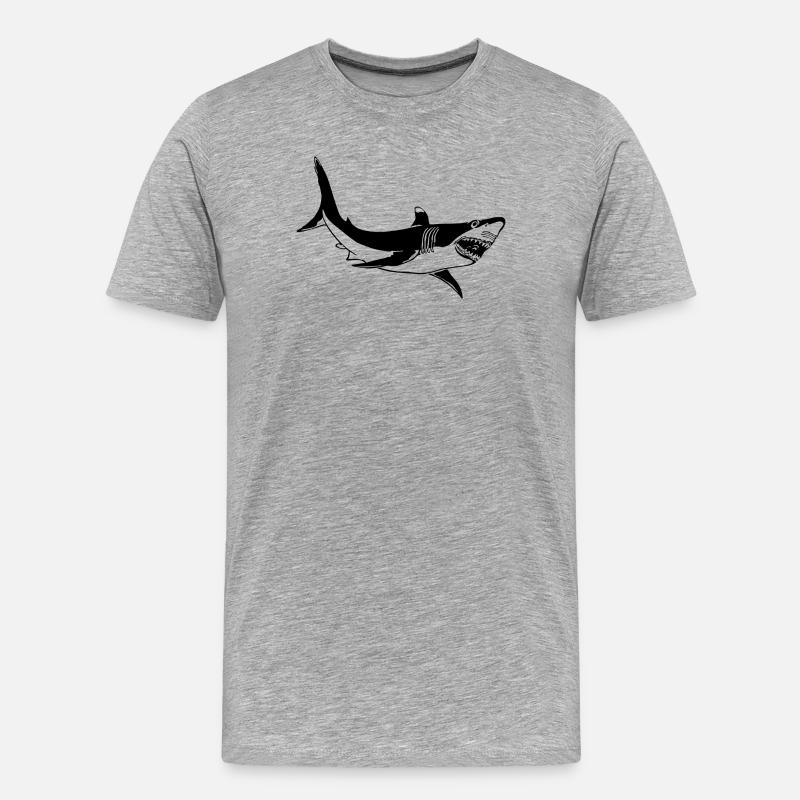 Hai - Männer Premium Bio T-Shirt - Grau meliert