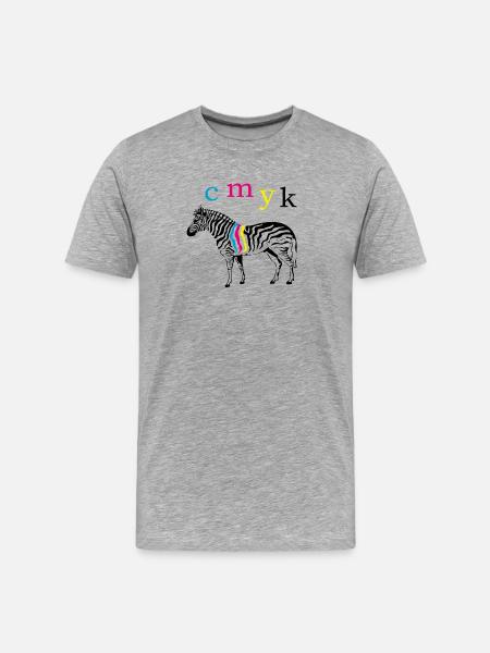 CMYK Zebra - Men's Premium Organic T-Shirt - heather grey