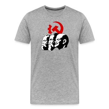 marx engels lenin revolution rußland 1917 oktober - Männer Premium Bio T-Shirt - Grau meliert - Vorne - Damien (186cm)