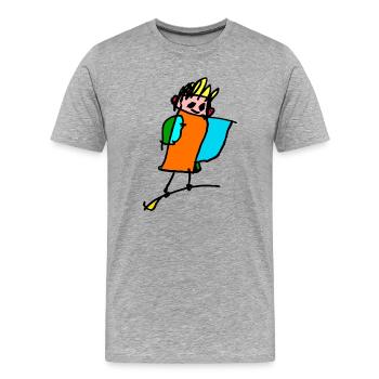 little witch on the broom - Men's Premium Organic T-Shirt - heather grey - Front - Damien (186cm)