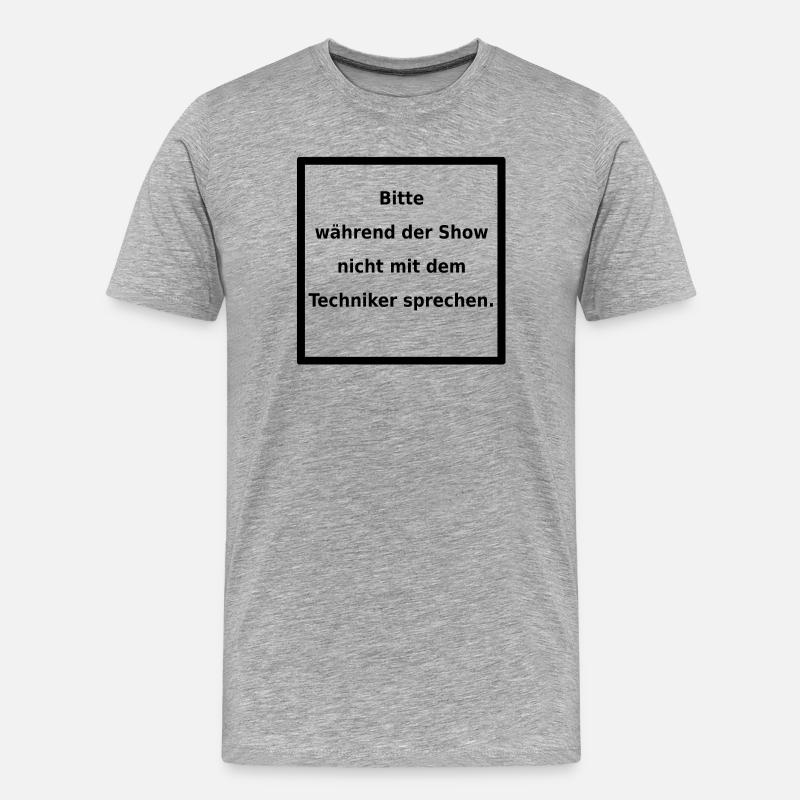 Warnhinweis: Techniker. (black) - Männer Premium Bio T-Shirt - Grau meliert