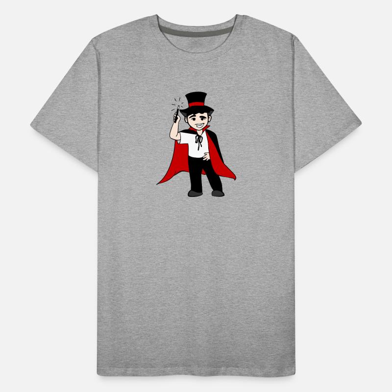 funny wizard with magic wand Men's Premium Organic T-Shirt