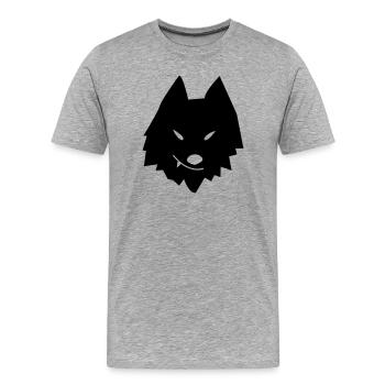 Wolfskopf Stilisiert - Männer Premium Bio T-Shirt - Grau meliert - Vorne - Damien (186cm)
