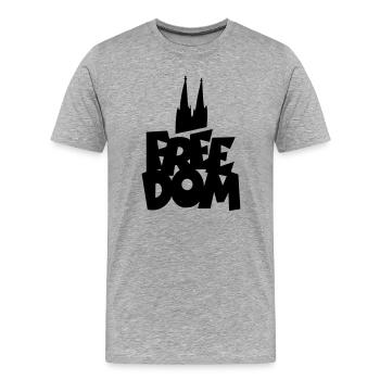 FREEDOM Köln Kölner Dom - Männer Premium Bio T-Shirt - Grau meliert - Vorne - Damien (186cm)