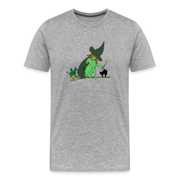 Hexe - Männer Premium Bio T-Shirt - Grau meliert - Vorne - Damien (186cm)