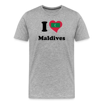 I love Maldives - Men's Premium Organic T-Shirt - heather grey - Front - Damien (186cm)