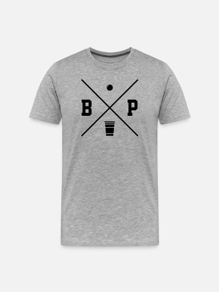 Beer Pong Logo - Männer Premium Bio T-Shirt - Grau meliert