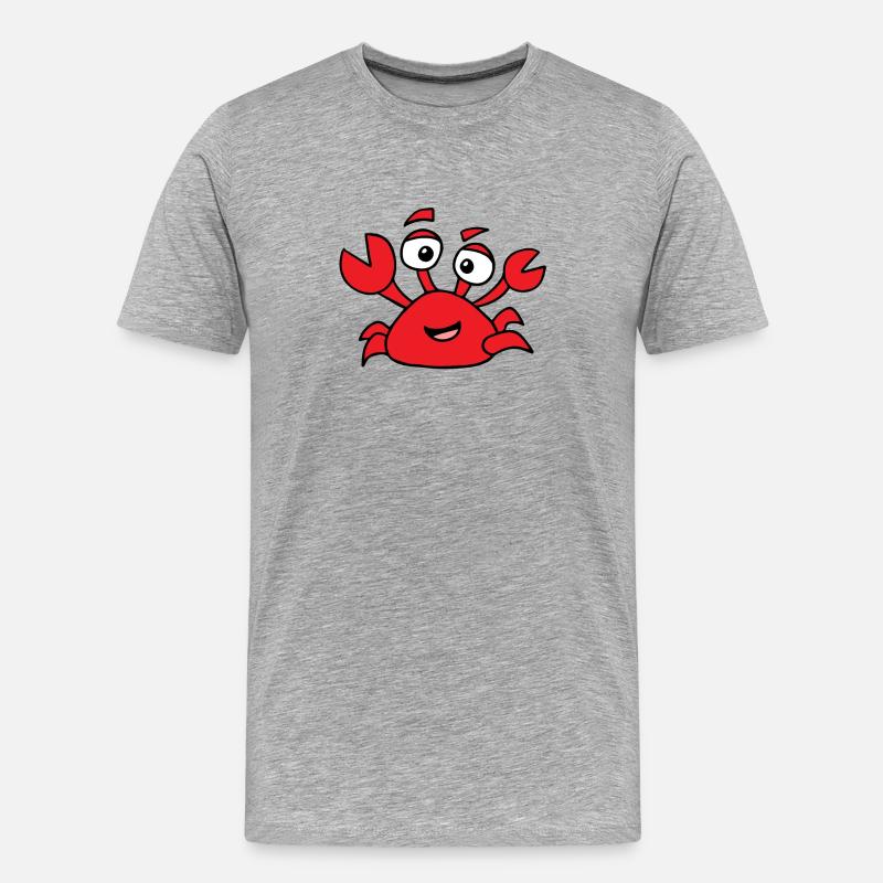 Krabbe mit Glubschauen - Männer Premium Bio T-Shirt - Grau meliert