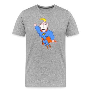 Superhero - Men's Premium Organic T-Shirt - heather grey - Front - Damien (186cm)