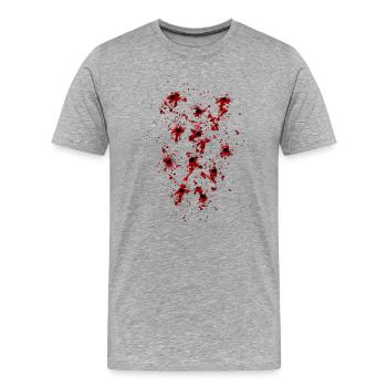 Einschusslöcher - Männer Premium Bio T-Shirt - Grau meliert - Vorne - Damien (186cm)