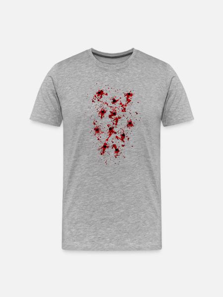 Einschusslöcher - Männer Premium Bio T-Shirt - Grau meliert