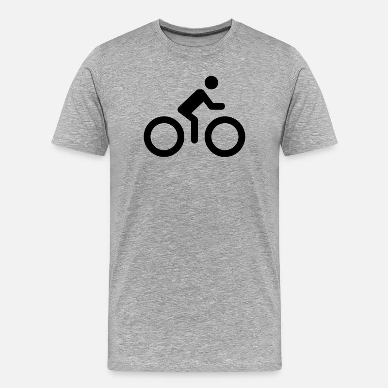 Bicycle Logo - Männer Premium Bio T-Shirt - Grau meliert