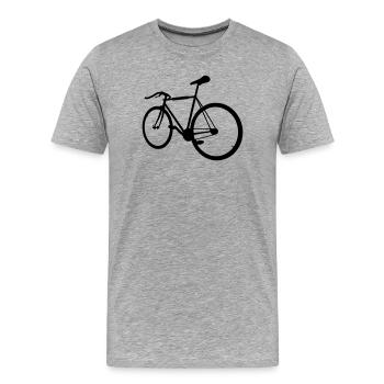Vélo hipster - T-shirt bio Premium Homme - gris chiné - Devant - Damien (186cm)