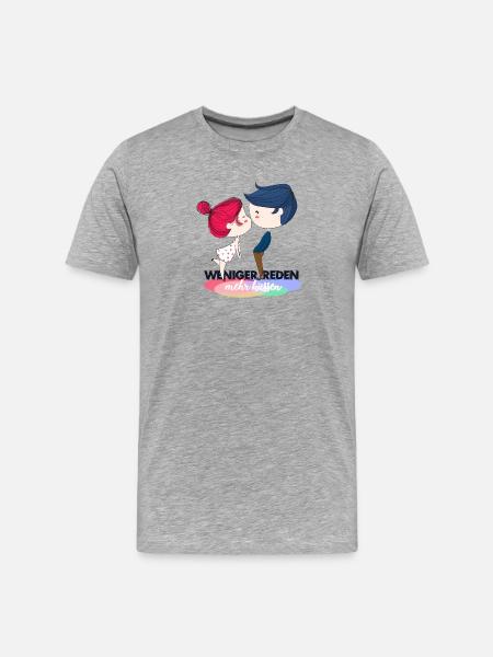 parle moins - baiser - T-shirt bio Premium Homme - gris chiné
