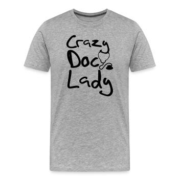 Crazy Doc Lady Doctor Docteur Docteur Médecine Cadeau - T-shirt bio Premium Homme - gris chiné - Devant - Damien (186cm)