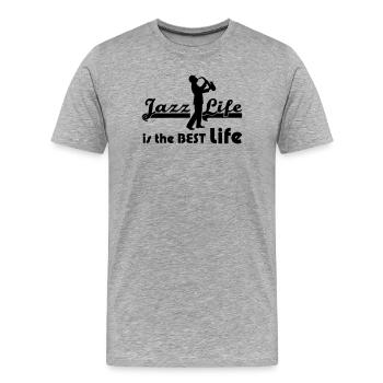 Jazz Life Musik Musiker Band Sprüche Geschenk - Männer Premium Bio T-Shirt - Grau meliert - Vorne - Damien (186cm)