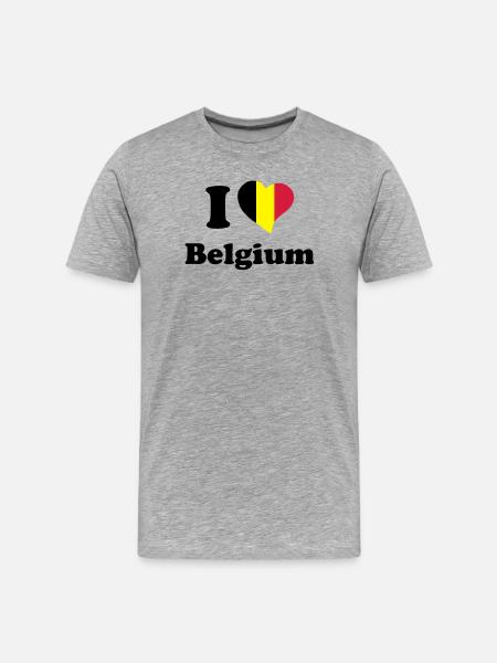 I love Belgium - Men's Premium Organic T-Shirt - heather grey
