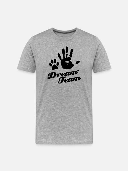 Dream-Team Dog Owner - Men's Premium Organic T-Shirt - heather grey