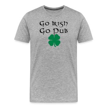 St Patricks Day Pub Irland irisch - Männer Premium Bio T-Shirt - Grau meliert - Vorne - Damien (186cm)