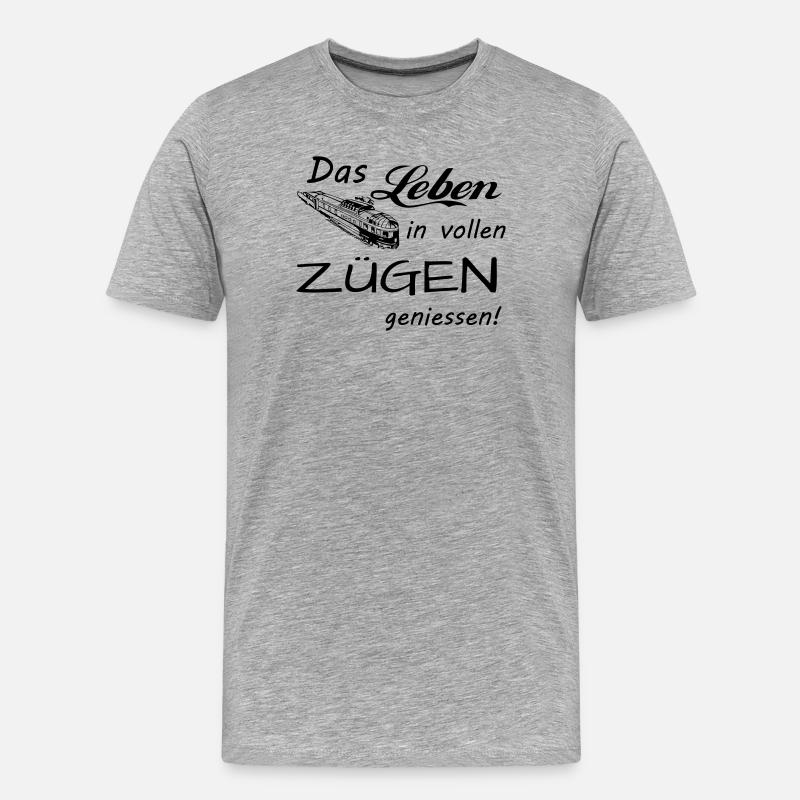 Das Leben geniessen - Männer Premium Bio T-Shirt - Grau meliert