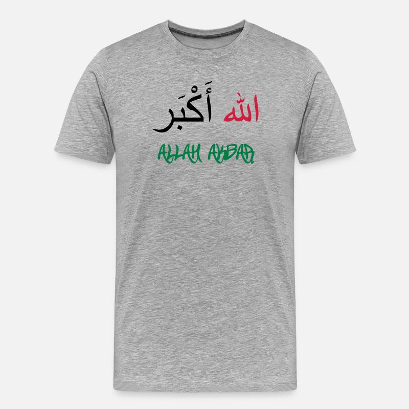 Allah Akbar - Männer Premium Bio T-Shirt - Grau meliert