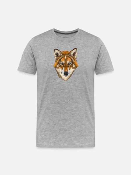 wolf - Men's Premium Organic T-Shirt - heather grey