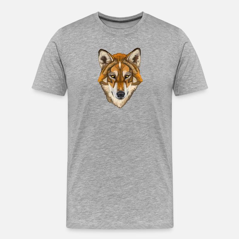 wolf - Men's Premium Organic T-Shirt - heather grey