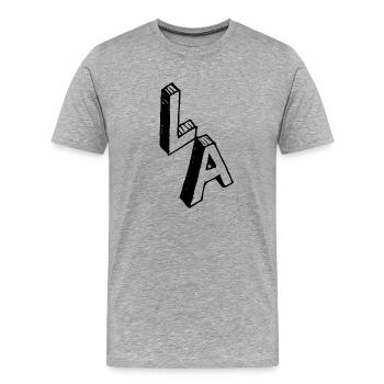 LOS ANGELES - Men's Premium Organic T-Shirt - heather grey - Front - Damien (186cm)