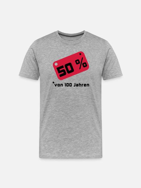 50% ... 100 years - Men's Premium Organic T-Shirt - heather grey
