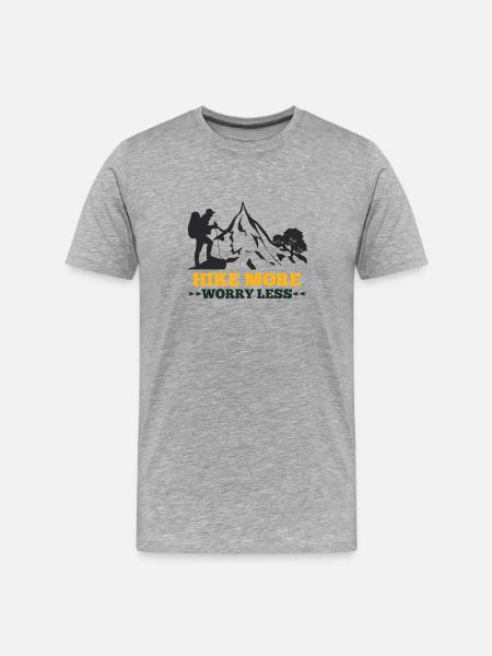 hiking, hiking, leisure, hobbies, mountain - Men's Premium Organic T-Shirt - heather grey