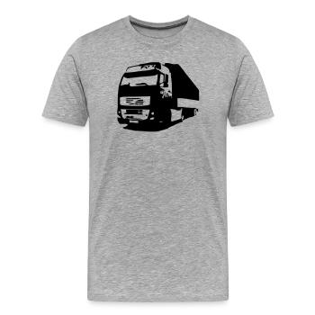 truck - Männer Premium Bio T-Shirt - Grau meliert - Vorne - Damien (186cm)