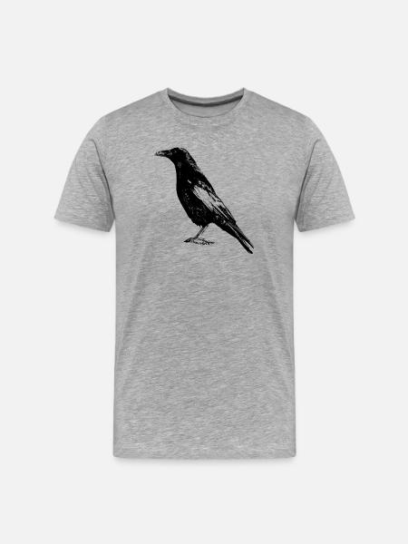 Crow - Men's Premium Organic T-Shirt - heather grey