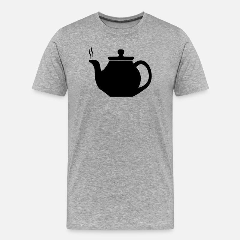 Teekanne - Männer Premium Bio T-Shirt - Grau meliert