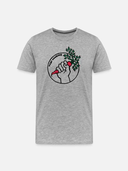 Vegan - Männer Premium Bio T-Shirt - Grau meliert