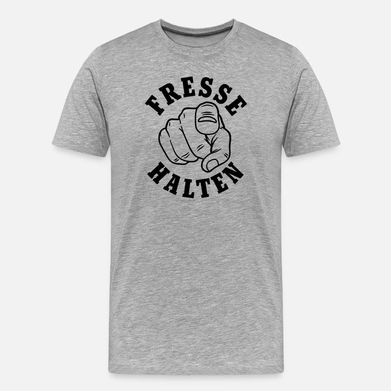 Fresse halten - Männer Premium Bio T-Shirt - Grau meliert