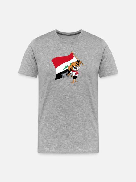 Irak Fan Hund - Männer Premium Bio T-Shirt - Grau meliert