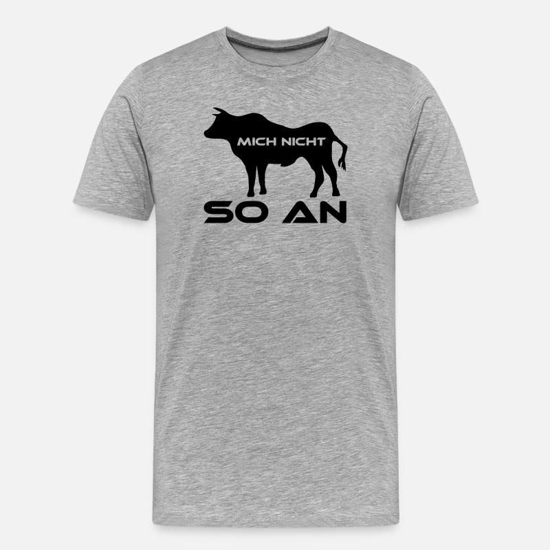 Stier mich nicht so an ! - Männer Premium Bio T-Shirt - Grau meliert