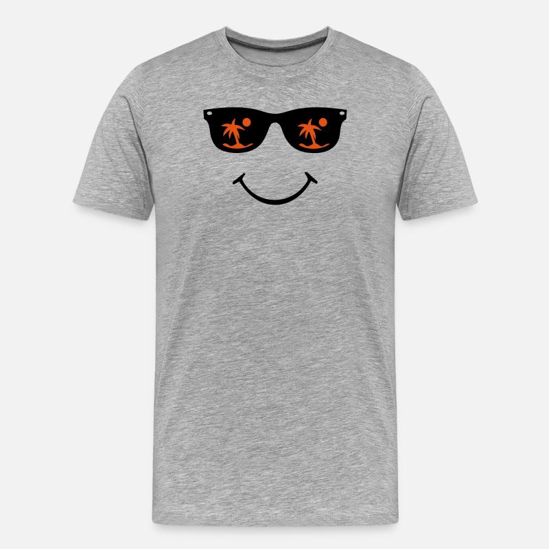 Sonnenbrille Smiley - Männer Premium Bio T-Shirt - Grau meliert