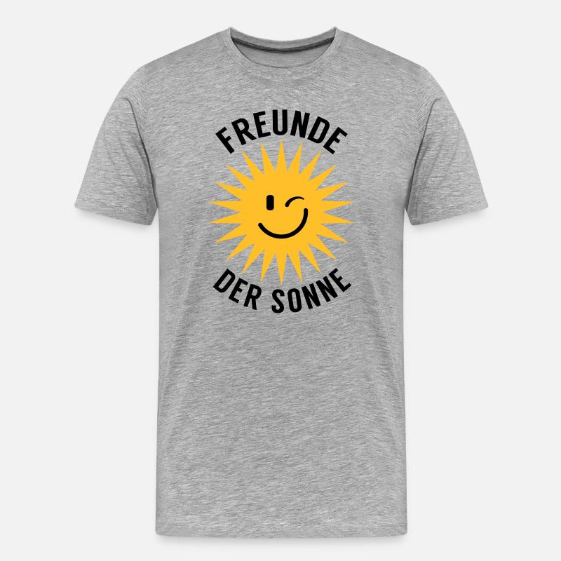 Freunde der Sonne - Männer Premium Bio T-Shirt - Grau meliert