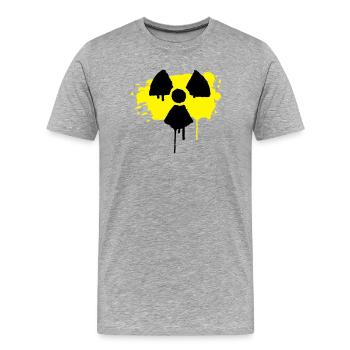 radio active sign as graffiti - Men's Premium Organic T-Shirt - heather grey - Front - Damien (186cm)